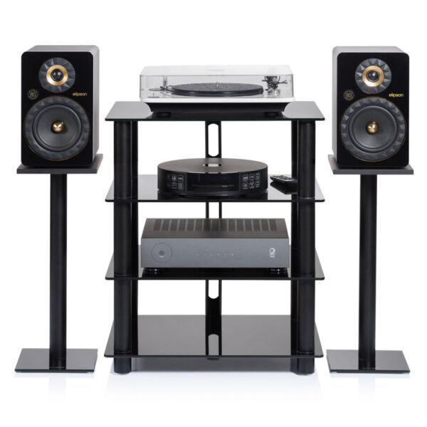 Meuble HiFi Modulaire NorStone Copenhagen - Module 02 - Métal Et Chêne - Capacité 50 Kg - Anti-vibrations