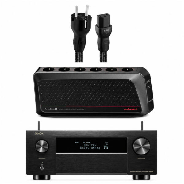 DENON/AUDIOQUEST - Amplificateur AVC-X4800H + Barrette secteur Powerquest 2 + Câble d'alimentation NRG Y3 2M